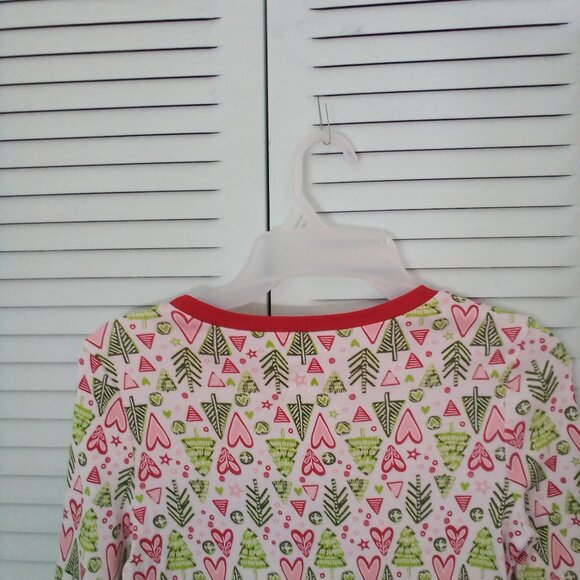 AMERICAN GIRL 8 CHRISTMAS 2-PIECE SET 100% COTTON HEARTS & PINES BUTTONS HENLEY - Picture 7 of 11